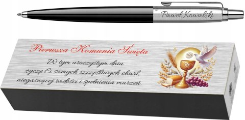 DŁUGOPIS PARKER JOTTER CZARNY Z GRAWEREM i TABLICZKĄ PIERWSZA KOMUNIA DŁUGOPIS PARKER JOTTER CZARNY Z GRAWEREM i TABLICZKĄ PIERWSZA KOMUNIA