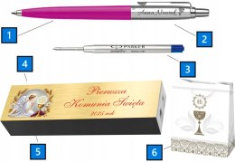 DŁUGOPIS PARKER JOTTER MAGENTA Z GRAWEREM TABLICZKA NA PIERWSZĄ KOMUNIĘ