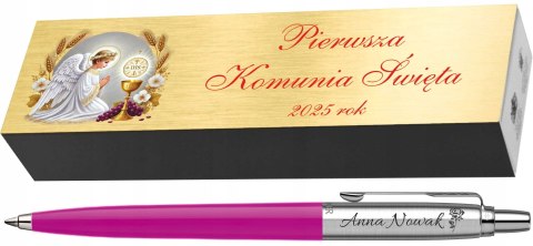 DŁUGOPIS PARKER JOTTER MAGENTA Z GRAWEREM TABLICZKA NA PIERWSZĄ KOMUNIĘ DŁUGOPIS PARKER JOTTER MAGENTA Z GRAWEREM TABLICZKA NA PIERWSZĄ KOMUNIĘ