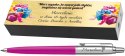 DŁUGOPIS PARKER JOTTER MAGENTA Z GRAWEREM ZESTAW Z TABLICZKĄ I ETUI