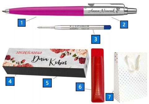DŁUGOPIS PARKER JOTTER MAGENTA Z GRAWEREM ZESTAW Z TABLICZKĄ I ETUI DŁUGOPIS PARKER JOTTER MAGENTA Z GRAWEREM ZESTAW Z TABLICZKĄ I ETUI