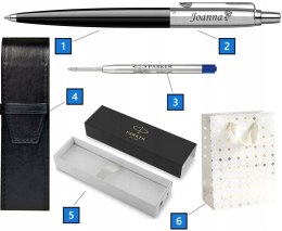 DŁUGOPIS PARKER JOTTER ORIGINALS CZARNY Z GRAWEREM I ETUI CZARNE NA PASEK