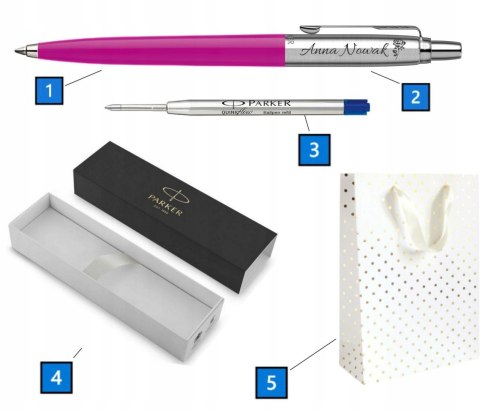 DŁUGOPIS PARKER JOTTER ORYGINALS MAGENTA Z GRAWEREM TOREBKA na Urodziny DŁUGOPIS PARKER JOTTER ORYGINALS MAGENTA Z GRAWEREM TOREBKA na Urodziny