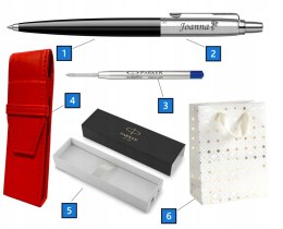 Długopis Parker Jotter CT CZARNY Z GRAWEREM I ETUI CZERWONE NA PREZENT