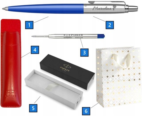 Długopis Parker Jotter Niebieski z Grawerem i ETUI CZERWONE PARKER Długopis Parker Jotter Niebieski z Grawerem i ETUI CZERWONE PARKER