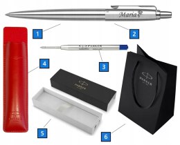 Długopis Parker Jotter STAL CT Z GRAWEREM I ETUI CZERWONE PARKER NA PREZENT