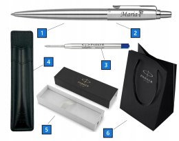 Długopis Parker Jotter STALOWY CT Z GRAWEREM WRAZ Z ETUI CZARNE PARKER