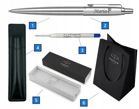 Długopis Parker Jotter STALOWY CT Z GRAWEREM WRAZ Z ETUI CZARNE PARKER Długopis Parker Jotter STALOWY CT Z GRAWEREM WRAZ Z ETUI CZARNE PARKER