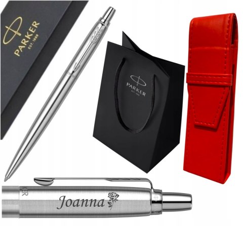 Długopis Parker Jotter STALOWY CT Z GRAWEREM Z ETUI CZERWONE NA PREZENT