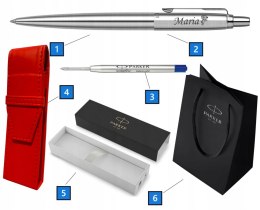 Długopis Parker Jotter STALOWY CT Z GRAWEREM Z ETUI CZERWONE NA PREZENT