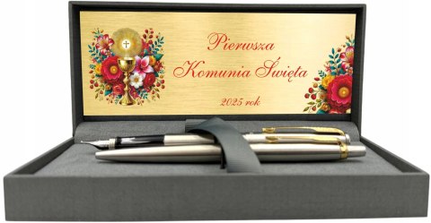 PARKER PIÓRO I DŁUGOPIS JOTTER ZŁOCENIA z GRAWEREM I TABLICZKĄ NA KOMUNIĘ PARKER PIÓRO I DŁUGOPIS JOTTER ZŁOCENIA z GRAWEREM I TABLICZKĄ NA KOMUNIĘ