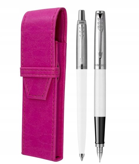 PARKER ZESTAW PIÓRO I DŁUGOPIS JOTTER BIAŁY Z GRAWEREM Z ETUI NA KOMUNIĘ PARKER ZESTAW PIÓRO I DŁUGOPIS JOTTER BIAŁY Z GRAWEREM Z ETUI NA KOMUNIĘ