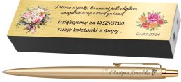 ZESTAW DŁUGOPIS PARKER JOTTER GOLD Z GRAWEREM I TABLICZKĄ NA PREZENT