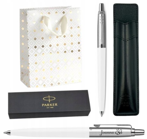 DŁUGOPIS PARKER JOTTER BIAŁY PREZENT NA KOMUNIĘ ZESTAW Z ETUI + GRAWER DŁUGOPIS PARKER JOTTER BIAŁY PREZENT NA KOMUNIĘ ZESTAW Z ETUI + GRAWER