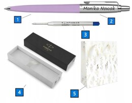 DŁUGOPIS PARKER JOTTER LILAC PASTEL ORYGINALS Z GRAWEREM TOREBKA OZDOBNA