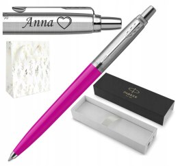 DŁUGOPIS PARKER JOTTER MAGENTA ORYGINALS Z GRAWEREM TOREBKA OZDOBNA