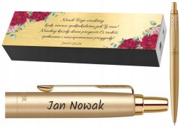 DŁUGOPIS PARKER JOTTER MONO GOLD Z GRAWEREM I TABLICZKĄ NA PREZENT
