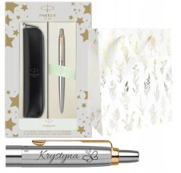 DŁUGOPIS PARKER JOTTER STAL GT Z GRAWEREM W PUDEŁKO Z ETUI PARKER CZARNE