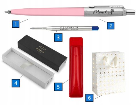 DŁUGOPIS PARKER Jotter Róż Pink Baby Z Grawerem i Etui Czerwone Parker DŁUGOPIS PARKER Jotter Róż Pink Baby Z Grawerem i Etui Czerwone Parker