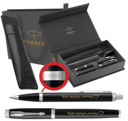 DŁUGOPIS PIÓRO WIECZNE PARKER IM CT ZESTAW Z GRAWEREM ETUI PUDEŁKO