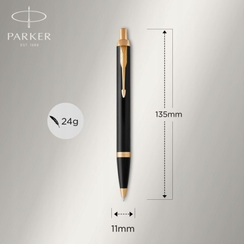 Długopis Parker IM CZARNY GT ZŁOCENIA z GRAWEREM Z ETUI CZARNYM PARKER Długopis Parker IM CZARNY GT ZŁOCENIA z GRAWEREM Z ETUI CZARNYM PARKER