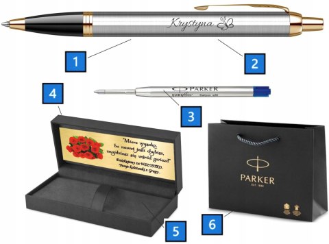 Długopis Parker IM STAL GT ETUI PRESTIGE Z GRAWEREM, TABLICZKĄ I TOREBKĄ Długopis Parker IM STAL GT ETUI PRESTIGE Z GRAWEREM, TABLICZKĄ I TOREBKĄ