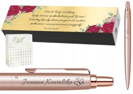 PARKER Długopis Jotter Pink Różowe Złoto Z Grawerem Tabliczka z Życzeniami