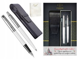 PARKER JOTTER BIAŁY ZESTAW PIÓRO DŁUGOPIS Z GRAWEREM TABLICZKĄ PIÓRNIKIEM