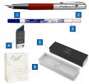 PARKER JOTTER CZERWONE PIÓRO Z GRAWEREM WYMAZYWACZ BIC I NABOJE Z TOREBKĄ