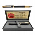 PARKER Pióro IM Premium BLACK GT F POZŁACANY z TABLICZKĄ NA PREZENT