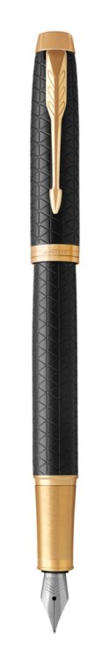 PARKER Pióro IM Premium BLACK GT F POZŁACANY z TABLICZKĄ NA PREZENT
