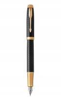 PARKER Pióro IM Premium BLACK GT F POZŁACANY z TABLICZKĄ NA PREZENT