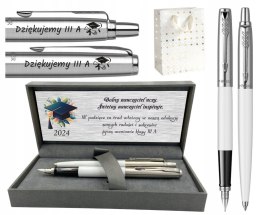 PARKER ZESTAW PIÓRO I DŁUGOPIS JOTTER BIAŁY Z GRAWEREM I SUBLIMACJĄ