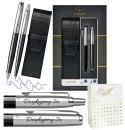 ZESTAW DŁUGOPIS PARKER + PIÓRO JOTTER CZARNY Z GRAWEREM I ETUI NA PREZENT