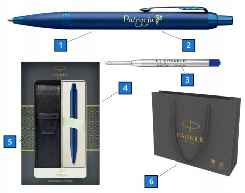 ZESTAW PARKER IM MONO BLUE DŁUGOPIS Z GRAWEREM I ETUI ZESTAW PARKER IM MONO BLUE DŁUGOPIS Z GRAWEREM I ETUI