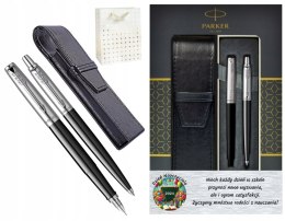 ZESTAW PARKER PIÓRO I DŁUGOPIS JOTTER CZARNY Z GRAWEREM TABLICZKĄ