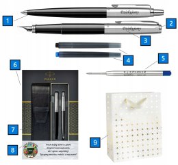 ZESTAW PARKER PIÓRO I DŁUGOPIS JOTTER CZARNY Z GRAWEREM TABLICZKĄ