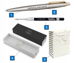 DŁUGOPIS PARKER JOTTER GT ZŁOTY GRAWEREM CZARNY WKŁAD ŻELOWY NA EGZAMINY
