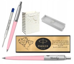 DŁUGOPIS PARKER JOTTER RÓŻ PASTEL Z GRAWEREM NA PREZENT Z TABLICZKĄ