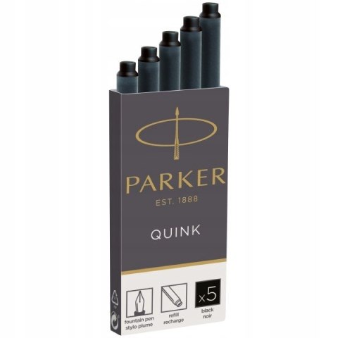 NABOJE PARKER QUINK Długie do pióra wiecznego Czarny Atrament 5 szt. NABOJE PARKER QUINK Długie do pióra wiecznego Czarny Atrament 5 szt.