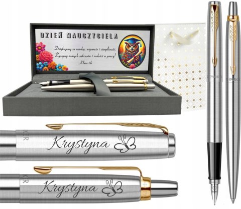 PARKER PIÓRO I DŁUGOPIS JOTTER ZŁOCENIA z GRAWEREM dla NAUCZYCIELA