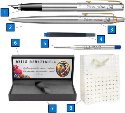 PARKER PIÓRO I DŁUGOPIS JOTTER ZŁOCENIA z TWOIM GRAWEREM TABLICZKĄ PREZENT