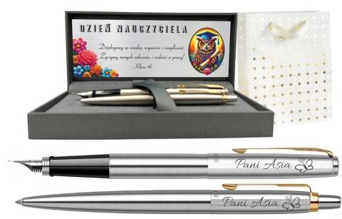 PARKER PIÓRO I DŁUGOPIS JOTTER ZŁOCENIA z TWOIM GRAWEREM TABLICZKĄ PREZENT